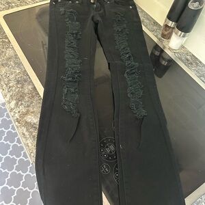 Stylish Black Distressed Women's Jeans